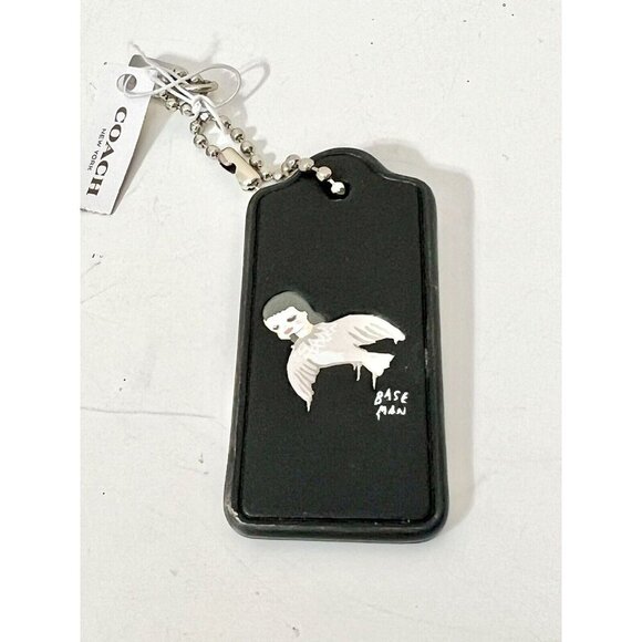 Coach Accessories - NWT COACH X Baseman Bird Girl Black Leather Hang Tag Bag Purse Charm Key Chain